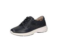 CAPRICE Damen Sneaker flach aus Leder mit Lochmuster, Blau (Ocean Deer), 37 EU