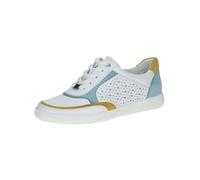 CAPRICE Damen Sneaker flach aus Leder mit Lochmuster, Mehrfarbig (White Multi), 38 EU