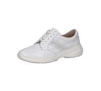 CAPRICE Damen Sneaker flach aus Leder mit Lochmuster, Weiß (White Deer), 41 EU