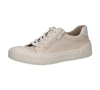 CAPRICE Damen Sneaker flach aus Leder mit Reißverschluss, Beige (Cream Comb), 39 EU