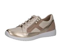 CAPRICE Damen Sneaker flach aus Leder mit Reißverschluss, Beige (Sand Comb), 40 EU
