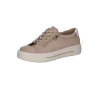 CAPRICE Damen Sneaker flach aus Leder mit Reißverschluss, Beige (Sand Suede), 37.5 EU