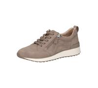 CAPRICE Damen Sneaker flach aus Leder mit Reißverschluss, Braun (Mud Suede), 38 EU