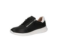 CAPRICE Damen Sneaker flach aus Leder mit Reißverschluss, Mehrfarbig (Black/White), 40 EU