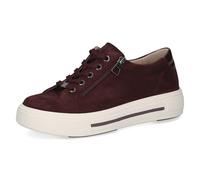 Caprice Damen Sneaker flach aus Leder mit Reißverschluss, Rot (Bordeaux Suede), 40.5 EU