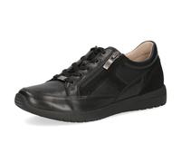 CAPRICE Damen Sneaker flach aus Leder mit Reißverschluss, Schwarz (Black Comb), 37 EU