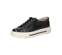 CAPRICE Damen Sneaker flach aus Leder mit Reißverschluss, Schwarz (Black Nappa), 37 EU