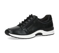 CAPRICE Damen Sneaker flach aus Leder mit Reißverschluss, Schwarz (Black Softnap.), 36 EU