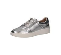CAPRICE Damen Sneaker flach aus Leder mit Reißverschluss, Silber (Silver), 39 EU