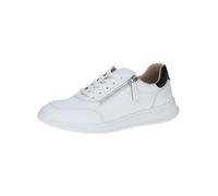 CAPRICE Damen Sneaker flach aus Leder mit Reißverschluss, Weiß (White/Black), 40 EU