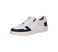 CAPRICE Damen Sneaker flach aus Leder mit Reißverschluss, Weiß (White Comb), 39 EU