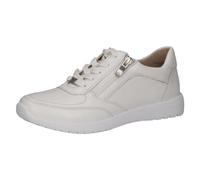 CAPRICE Damen Sneaker flach aus Leder mit Reißverschluss, Weiß (White Deer), 37 EU