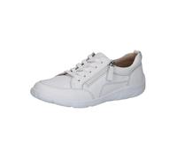CAPRICE Damen Sneaker flach aus Leder mit Reißverschluss, Weiß (White Deer), 37 EU