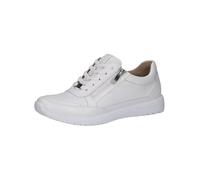 CAPRICE Damen Sneaker flach aus Leder mit Reißverschluss, Weiß (White Nappa), 37 EU