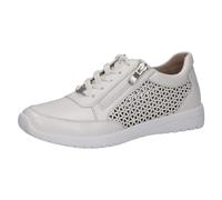 Caprice Damen Sneaker Nappaleder flach mit Reißverschluss Weiß Größe 40