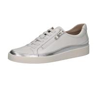 CAPRICE Damen Sneaker flach aus Leder mit Reißverschluss, Weiß (White Softnap.), 38 EU
