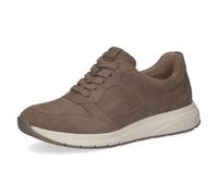 Caprice Damen Sneaker flach aus Leder mit Schnürsenkeln, Braun (Mud Suede), 41 EU