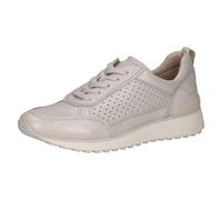 CAPRICE Damen Sneaker flach aus Leder mit Schnürsenkeln, Cremefarben (Pearl Perl Dee), 42 EU