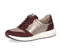 Caprice Damen Sneaker flach aus Leder mit Schnürsenkeln, Rot (Bordeaux Comb), 36 EU