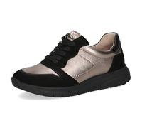 Caprice Damen Sneaker flach aus Leder mit Schnürsenkeln, Schwarz (Black Comb), 38 EU