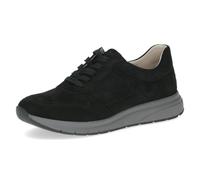 Caprice Damen Sneaker flach aus Leder mit Schnürsenkeln, Schwarz (Black Suede), 39 EU
