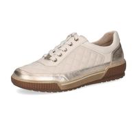 CAPRICE Damen Sneaker flach aus Leder mit Schnürsenkeln, Weiß (Offwhite Comb), 39 EU
