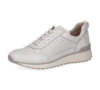 CAPRICE Damen Sneaker flach aus Leder mit Schnürsenkeln, Weiß (White Deer), 38 EU