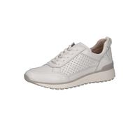 CAPRICE Damen Sneaker flach aus Leder mit Schnürsenkeln, Weiß (White Deer), 40 EU