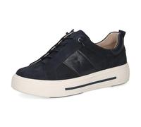 CAPRICE Damen Sneaker flach aus Leder Plateau, Blau (Ocean Suede), 40 EU