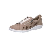 CAPRICE Damen Sneaker flach mit Lochmuster Low Top, Beige (Sand Suede), 37 EU