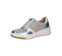CAPRICE Damen Sneaker flach mit Schnürsenkeln Low Top, Blau (White/Lt.Blue), 42 EU