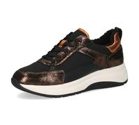 Caprice Damen Sneaker flach Sportlich Plateau, Mehrfarbig (Black/Bronce), 38 EU
