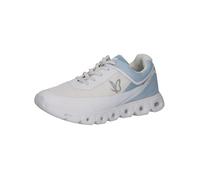 CAPRICE Damen Sneaker flach Sportlich Vegan, Blau (White/Lt.Blue), 42 EU