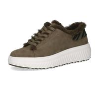 Caprice Damen Sneaker flach zum Schnüren mit Wechselfußbett, Grün (Khaki Comb), 37 EU