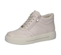 CAPRICE Damen Sneaker hoch aus Leder Plateau, Cremefarben (Offwhite Nappa), 37 EU
