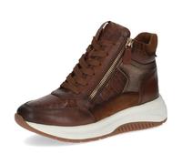 CAPRICE Damen Sneaker hoch mit Reißverschluss Plateau, Braun (Cognac Comb), 37 EU