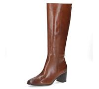 CAPRICE Damen Stiefel aus Leder mit Blockabsatz, Braun (Cognac Nappa), 37.5 EU