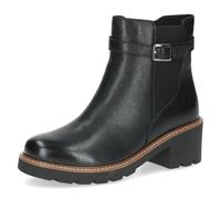 Chelseaboots CAPRICE, Damen, Gr. 38, schwarz, Leder, klassisch, Schuhe, Blockabsatz, Herbstboots, Stiefelette mit dezenter Zierschnalle (34310667-38) schwarz