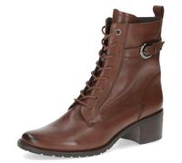Caprice Damen Stiefeletten aus Leder Kleiner Absatz, Braun (Cognac Nappa), 40 EU