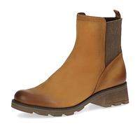 CAPRICE Damen Stiefeletten mit Absatz Airmotion aus Leder Blockabsatz Weite G, Gelb (Curry Nubuc), 38.5 EU
