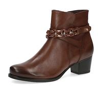 CAPRICE Damen Stiefeletten mit Absatz Airmotion aus Leder Kleiner Absatz Weite G, Braun (Cognac Nappa), 38 EU