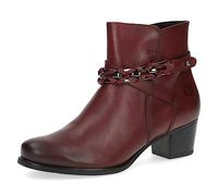 CAPRICE Damen Stiefeletten mit Absatz Airmotion aus Leder Kleiner Absatz Weite G, Rot (Bordeaux Nappa), 37 EU