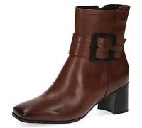 CAPRICE Damen Stiefeletten mit Absatz aus Leder Blockabsatz, Braun (Cognac Nappa), 41 EU