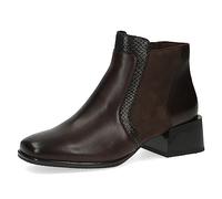 CAPRICE Damen Stiefeletten mit Absatz aus Leder Kleiner Absatz Weite G, Braun (Dk Brown Comb), 40 EU