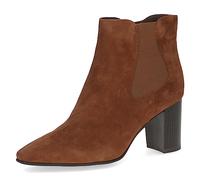 CAPRICE Damen Stiefeletten mit Absatz aus Leder Spitz, Braun (Cognac Suede), 37 EU