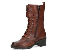 CAPRICE Damen Stiefeletten mit Absatz Memotion aus Leder Blockabsatz Weite G, Braun (Cognac Nappa), 40 EU
