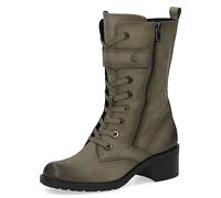 CAPRICE Damen Stiefeletten mit Absatz Memotion aus Leder Blockabsatz Weite G, Grün (Khaki Nubuc), 41 EU