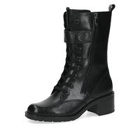 Caprice Damen Stiefeletten Memotion aus Leder, Blockabsatz, Weite G, Schwarz 38