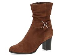 CAPRICE Damen Stiefeletten mit Absatz Memotion aus Wildleder Blockabsatz Weite G, Braun (Cognac Suede), 38 EU