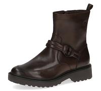 CAPRICE Damen Stiefeletten ohne Absatz Memotion aus Leder Flach Weite G, Braun (Dk Brown Nappa), 38 EU